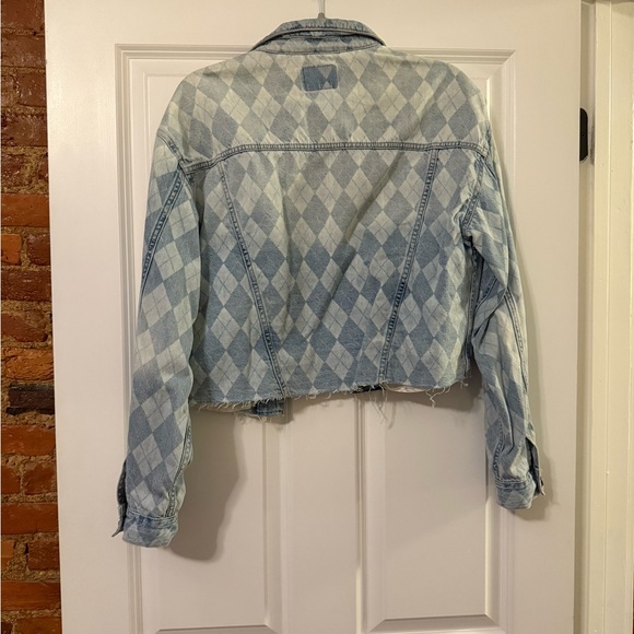 Argyle Cropped Denim Jacket - Picture 2 of 3